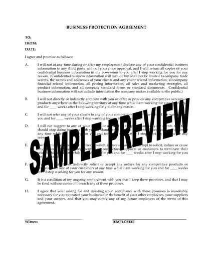 Picture of Business Protection Agreement for Departing Employee
