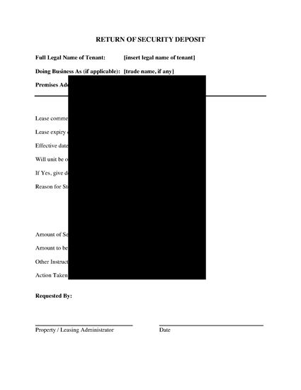 Picture of Security Deposit Refund Statement for Commercial Tenant