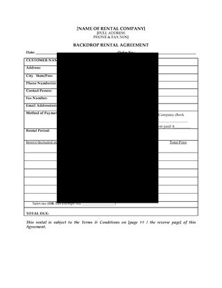 Picture of Backdrop Rental Agreement