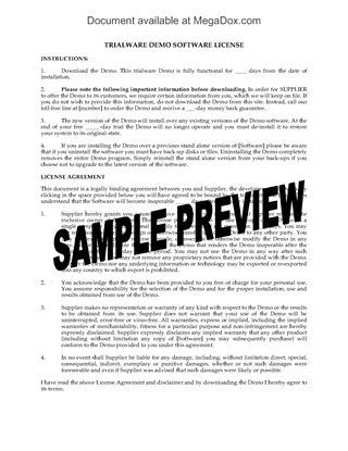 Picture of Trialware Demo Software License