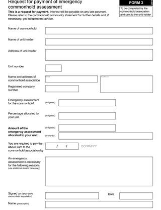 Picture of Request for Payment of Emergency Assessment | UK