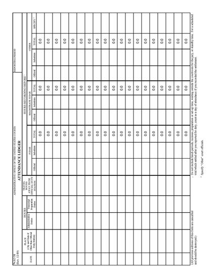 Picture of Attendance Ledger for Court Reporter (USA)