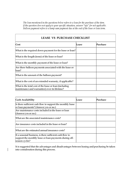 Picture of Business Leasing Checklists