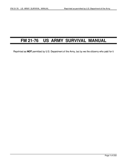 Picture of Army Survival Manual | USA