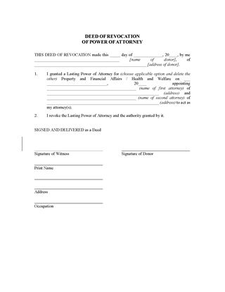 Picture of UK Deed of Revocation of Power of Attorney