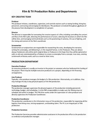 Picture of Guide to Film & TV Production Department Roles
