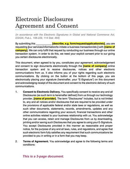 esign agreement and consent