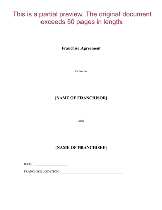Canada franchise agreement 1