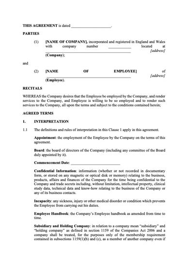 Picture of Employment Contract | UK