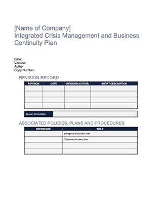 Picture of Office Crisis Management and Business Continuity Plan