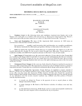 Show details for Rooming House Rental Agreement Picture of Rooming House Rental Agreement