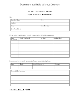 Show details for Rejection of Goods Notice Picture of Rejection of Goods Notice