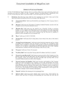 Show details for Ontario Offer to Purchase Business Assets and Shares Picture of Ontario Offer to Purchase Business Assets and Shares