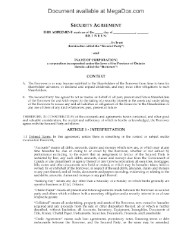 Show details for Ontario Security Agreement for Shareholder Loan Picture of Ontario Security Agreement for Shareholder Loan