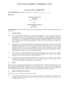 Show details for Sales Agency Agreement | Canada Picture of Sales Agency Agreement | Canada