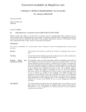 Show details for Contract Offer to Independent Sales Agent | Canada Picture of Contract Offer to Independent Sales Agent | Canada