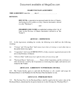 Show details for Ontario Section 85 Share Rollover Agreement for Common Shares Picture of Ontario Section 85 Share Rollover Agreement for Common Shares
