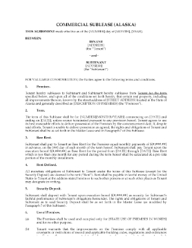 Show details for Alaska Commercial Sublease Agreement Picture of Alaska Commercial Sublease Agreement