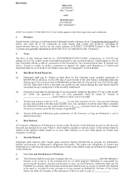 Show details for Colorado Commercial Sublease Agreement Picture of Colorado Commercial Sublease Agreement