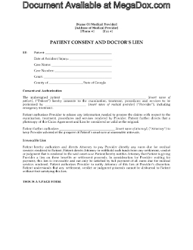 Show details for Georgia Patient Consent and Medical Lien Agreement Picture of Georgia Patient Consent and Medical Lien Agreement