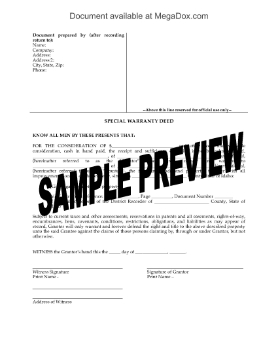 Show details for Idaho Special Warranty Deed Picture of Idaho Special Warranty Deed