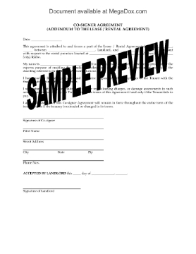 Show details for Idaho Lease Cosigner Agreement Picture of Idaho Lease Cosigner Agreement