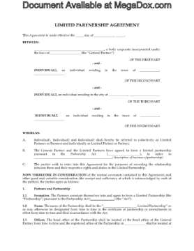 Canada Limited Partnership Agreement Canada Limited Partnership Agreement