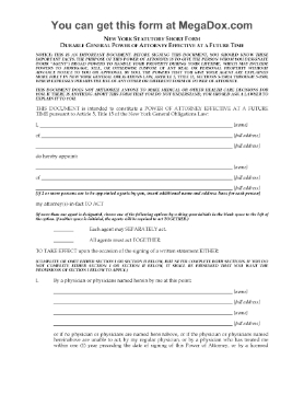 Show details for New York Durable General Power of Attorney Effective at a Future Time Picture of New York Durable General Power of Attorney Effective at a Future Time