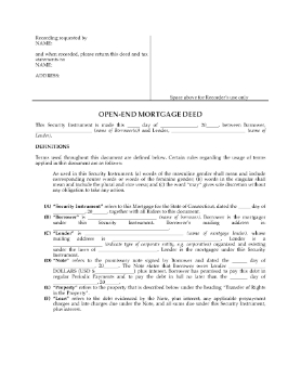 Show details for Connecticut Open End Mortgage Deed Picture of Connecticut Open End Mortgage Deed