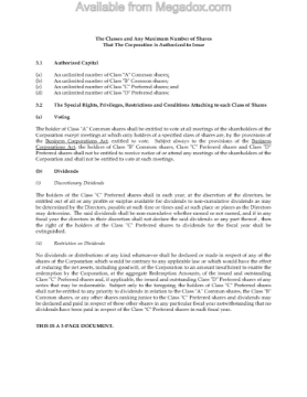 Alberta share classes preferred redeemable dividend bearing Alberta share classes preferred redeemable dividend bearing