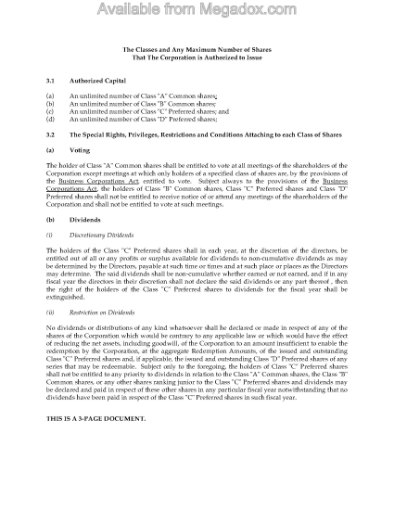 Picture of Alberta Share Classes - Preferred Redeemable Dividend Bearing