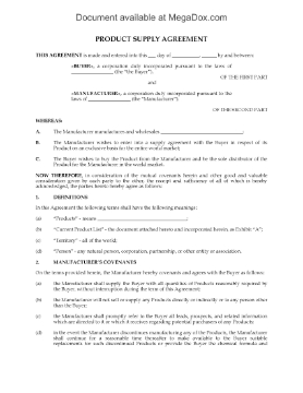 Show details for Manufacturer Product Supply Agreement Picture of Manufacturer Product Supply Agreement