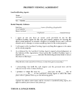 Show details for Rental Property Viewing Agreement | Australia Picture of Rental Property Viewing Agreement | Australia