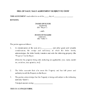 Show details for Bill of Sale Subject to Debt | UK Picture of Bill of Sale Subject to Debt | UK