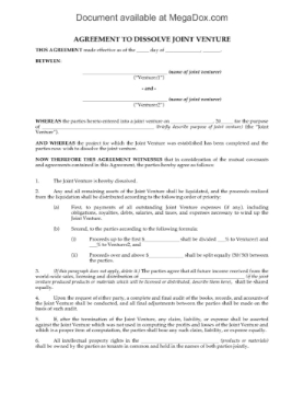 Agreement to Dissolve Joint Venture Agreement to Dissolve Joint Venture