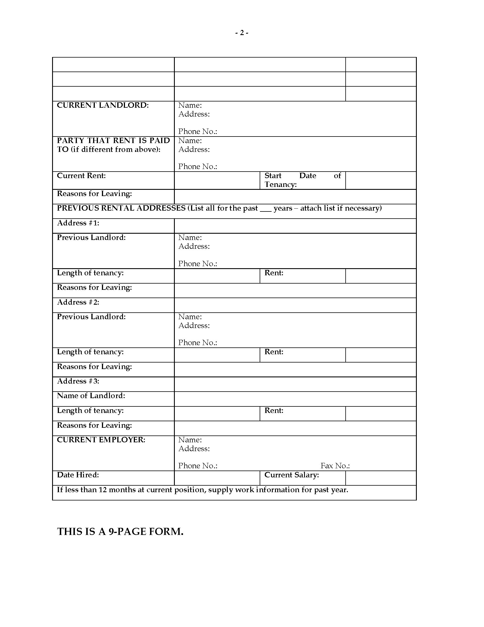 Virginia rental application form | MegaDox.com