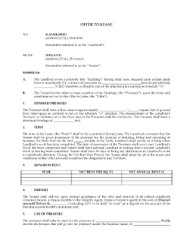 Show details for Manitoba Offer to Lease Commercial Premises Picture of Manitoba Offer to Lease Commercial Premises