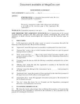 Show details for Alberta Subscription Agreement Under Warrant Indenture Picture of Alberta Subscription Agreement Under Warrant Indenture