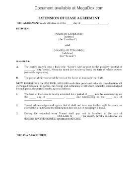 Show details for Nebraska Residential Lease Extension Picture of Nebraska Residential Lease Extension