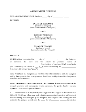 Show details for Nova Scotia Assignment of Lease by Landlord Picture of Nova Scotia Assignment of Lease by Landlord