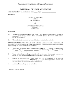 Show details for Nevada Residential Lease Extension Picture of Nevada Residential Lease Extension