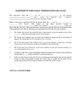 Show details for Mississippi Agreement to Terminate Lease Picture of Mississippi Agreement to Terminate Lease