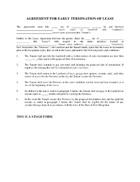 Show details for New Hampshire Agreement to Terminate Lease Early Picture of New Hampshire Agreement to Terminate Lease Early