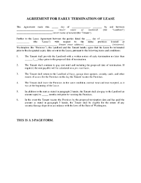 Show details for Washington Agreement to Terminate Lease Early Picture of Washington Agreement to Terminate Lease Early