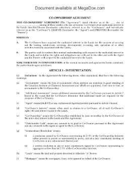 Show details for Co-Ownership Agreement for Syndicated Mortgage | Canada Picture of Co-Ownership Agreement for Syndicated Mortgage | Canada
