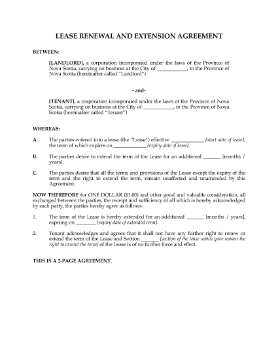 Show details for Nova Scotia Renewal and Extension of Commercial Lease Picture of Nova Scotia Renewal and Extension of Commercial Lease