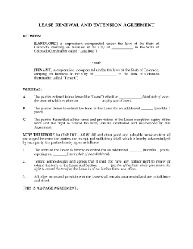 Show details for Colorado Renewal and Extension of Commercial Lease Picture of Colorado Renewal and Extension of Commercial Lease