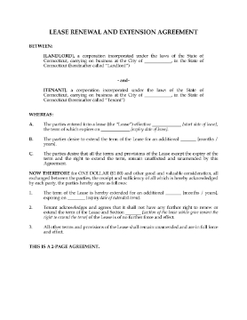 Show details for Connecticut Renewal and Extension of Commercial Lease Picture of Connecticut Renewal and Extension of Commercial Lease