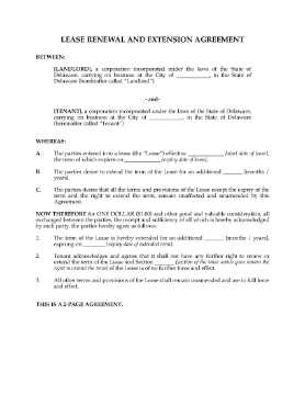 Show details for Delaware Renewal and Extension of Commercial Lease Picture of Delaware Renewal and Extension of Commercial Lease