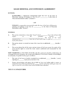 Show details for Wisconsin Renewal and Extension of Commercial Lease Picture of Wisconsin Renewal and Extension of Commercial Lease